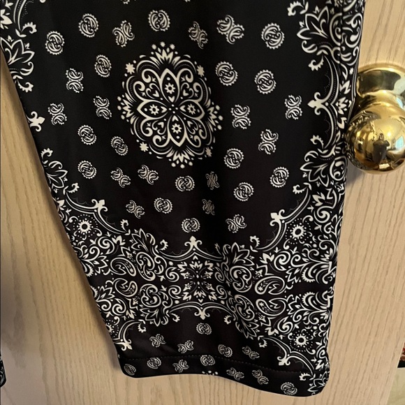 Crooks & Castles Black and White Paisley Joggers - Picture 3 of 9